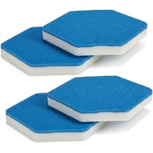 4 Pack Mop Refill Pads Compatible with Vileda Bath Magic Bathroom & Tub Mop, Triangle Sponge Scrubber Replacement for Cleaning Tiles, Glass Doors, and Corners