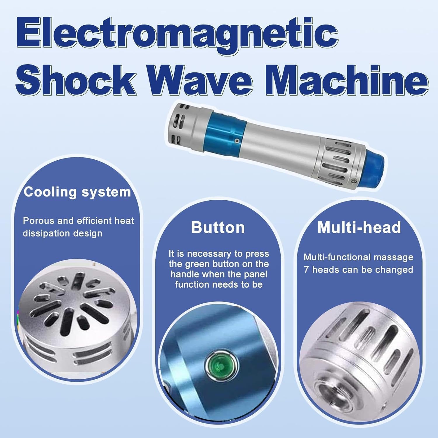 Dispositivo per Terapia A Onde Durto, Apparecchio Professionale per Terapia A Onde Durto, Massaggiatore Elettromagnetico A Onde Durto Eswt, per Il Sollievo dal Dolore, Il Miglioramento del