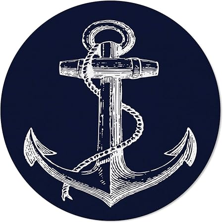 Amazon Com Advancey Indoor High Low Area Rug 2 X3 Nautical Navy Blue Anchor With Red White Stripe Throw Rugs Runner For Entryway Bedroom Living Room Home Kitchen