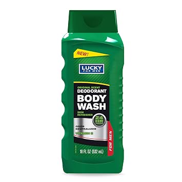 Lucky Super Soft Mens Deodorant Green Body Wash, 18 Fluid Ounce