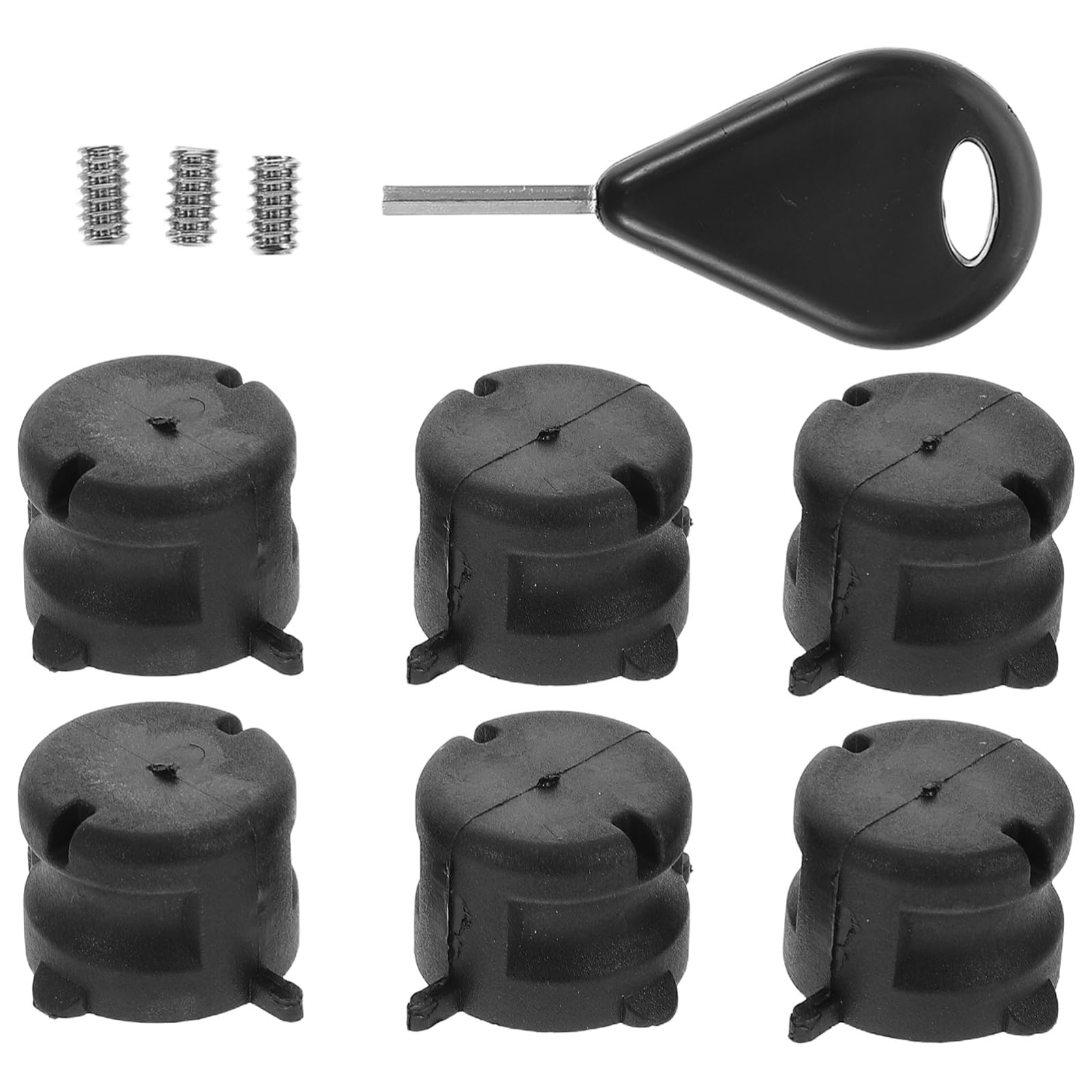 Mikikit 1 Set Surfboard Accessories Paddleboard Tails Rudder Slot Bottom Seat Tails Rudder Round Cup with Wrench Screw Key Plastic Surf Fin Plugs