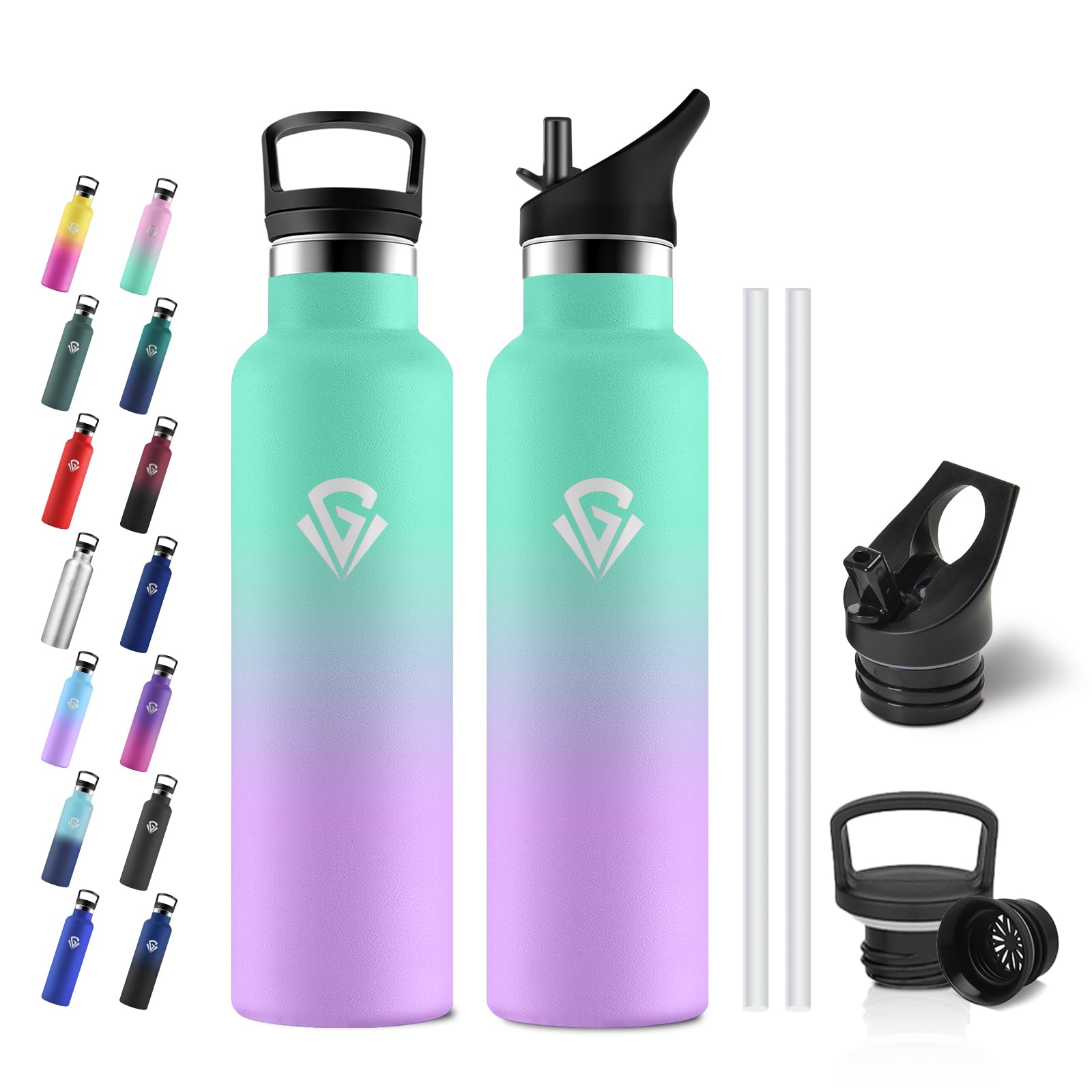 JAPORIA 750ml Thermal Water Bottle, Drinking Bottle with Straw, Double Wall Vacuum Insulation, BPA Free Water Bottle for Schools, Travel, Offices