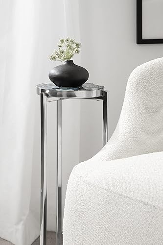 Miniatura 27 de Kate and Laurel Aguilar Glam - Mesa de bebidas de 8 x 8 x 23 pulgadas, color dorado, mesa de té de transición y soporte para plantas con mesa de