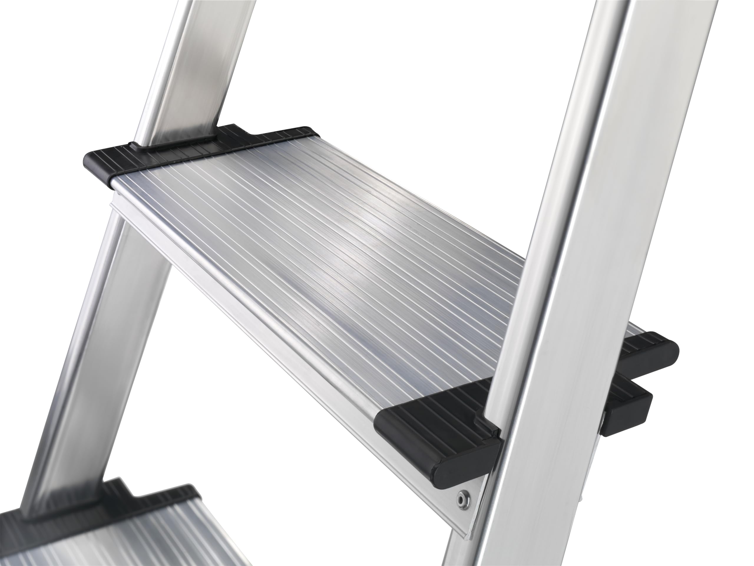 Hailo XXL Scala in Alluminio, 5 Gradini, con Piattaforma, Domestica, Bianco e Rosso
