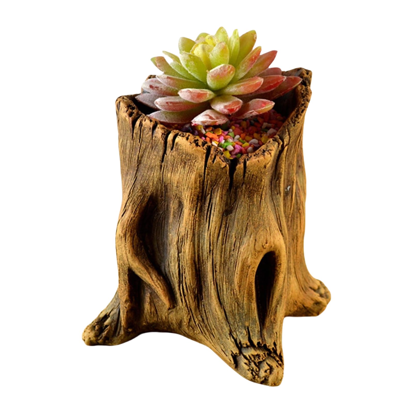HDOYTXXM Cement Planter with Imitation Tree Root Texture for Succulents Bonsais Garden Display Decorating Indoor Outdoor Bonsais Decors Planter