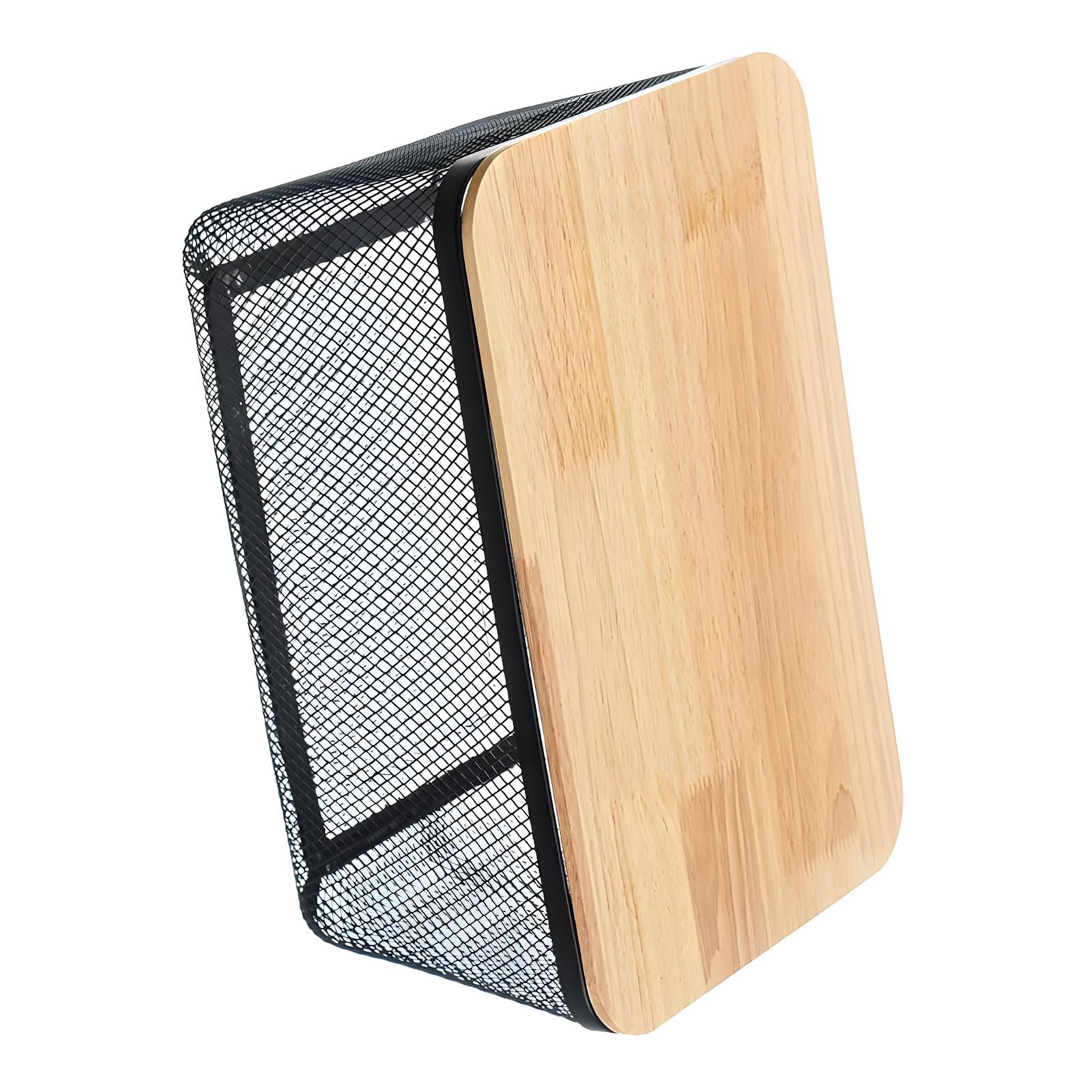 carotoe Perforated Metal Storage Boxes with Wood Handles Designed for Compact Residential Areas Versatile Storage Baskets