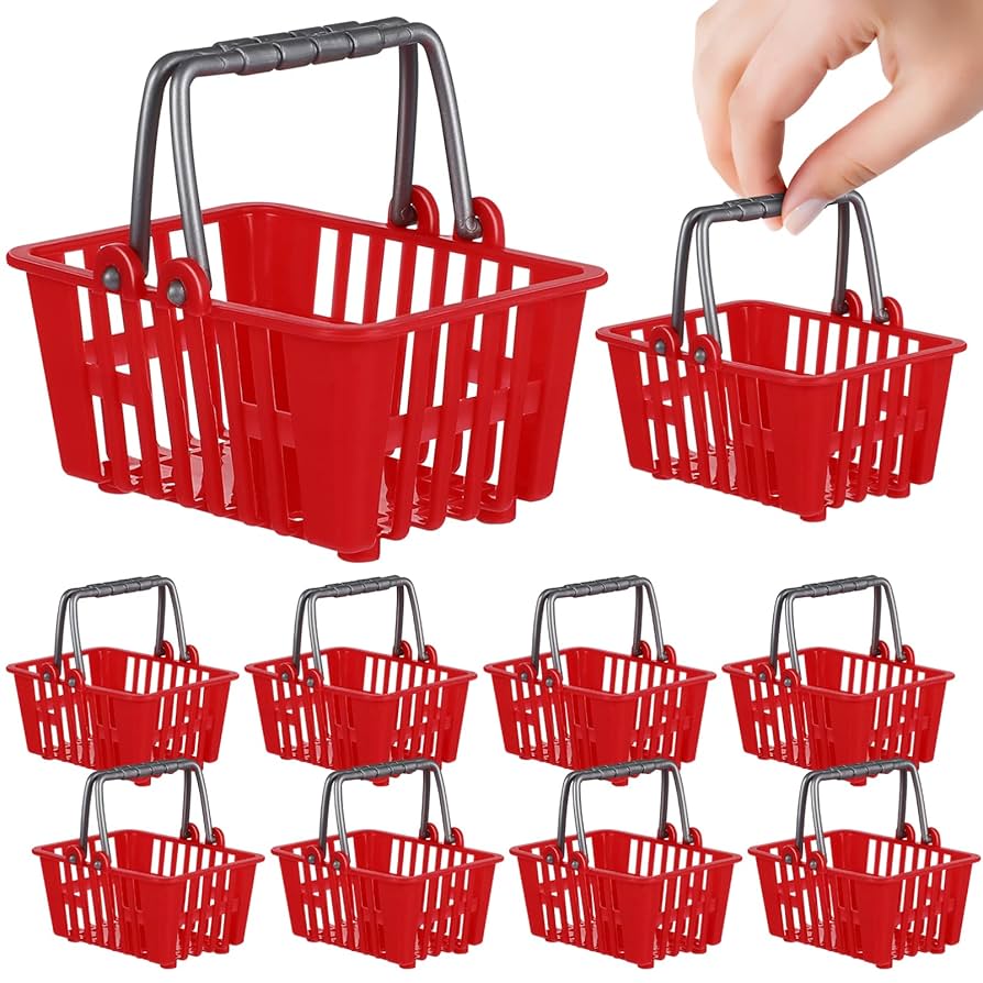 Amazon.co.jp: ミニチュア バスケット かご 10個 買い物かご