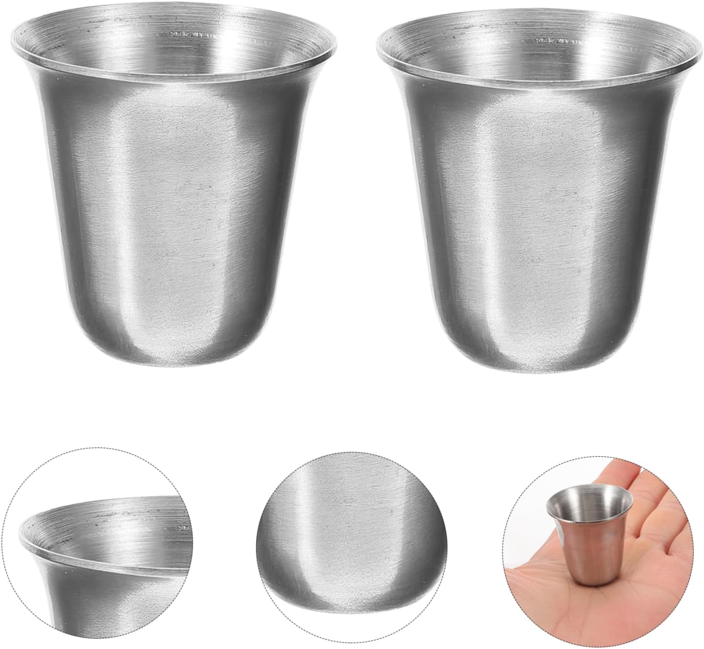 5sets Church Communion Supplies Metal Religious Cups Stackable Stainless Steel Mugs 10pcs*5