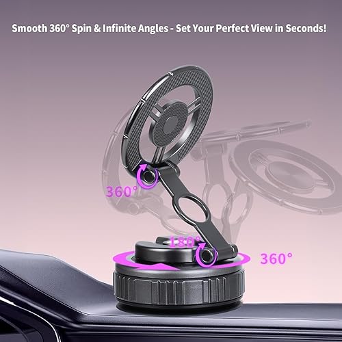 Miniatura 6 de Soporte magnético para teléfono para automóvil, soporte de teléfono plegable ajustable de 360 para iPhone para hombres y mujeres, actualizado 2025