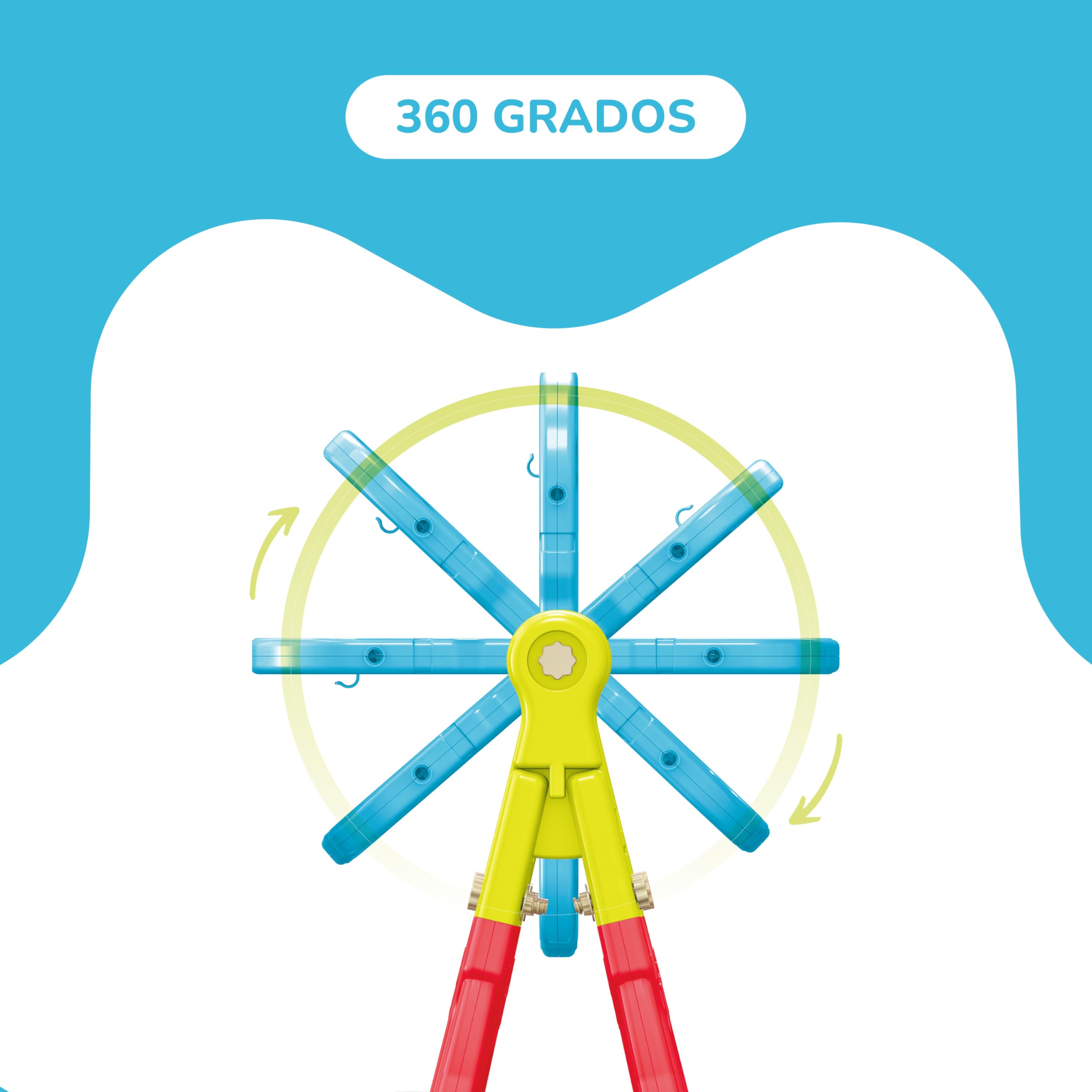 GalPat Baby Pizarra Infantil Magnética Doble Cara, Caballete para Niños con Altura Regulable, Incluye Tizas, Rotuladores, Letras y Números Magnéticos, Ideal para Aprendizaje y Creatividad