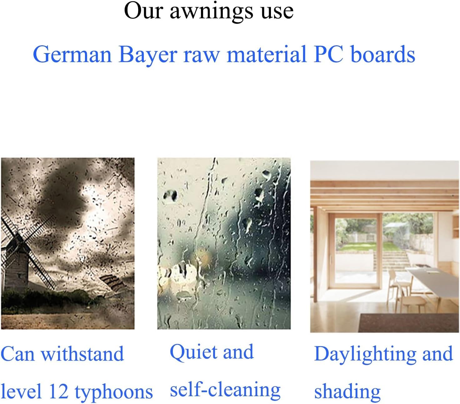 Modern Door Canopy, Brown Polycarbonate Window Awning with Champagne Bracket, UV Protection for Rain and Sun, Stylish Outdoor Shelter, Durable Weather Resistance