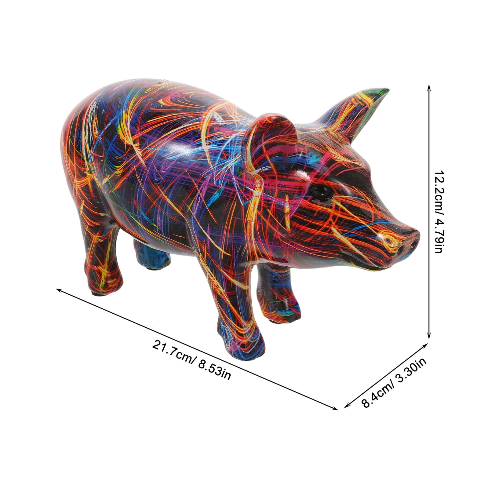 Toyvian Statua di Maiale Scultura Animale da Collezione in Resina Colorata e Decorativa per Mensole e Arredamento Casa, per Appassionati e Collezionisti
