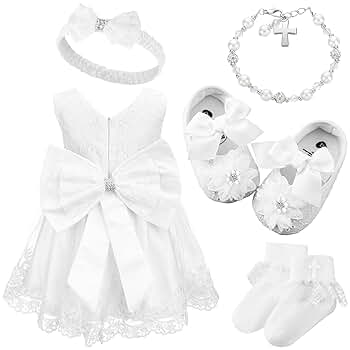 Amazon.com: Bunnycool 5 Pcs Baby Girl Baptism Outfit