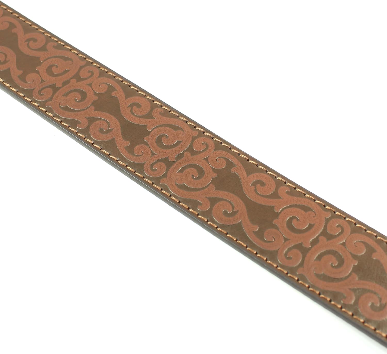BC Belts Classic Western Scroll Leather Belt Strap Without Buckle 1.5" Wide with Snaps - Vintage Cowboy Cowgirl Style - Image 5