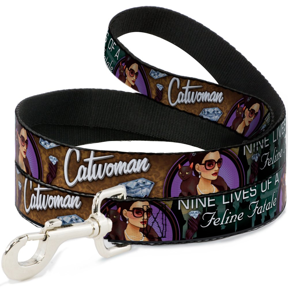Laisse Catwoman Buckle Down nylon résistant chat chien de 1,5cm