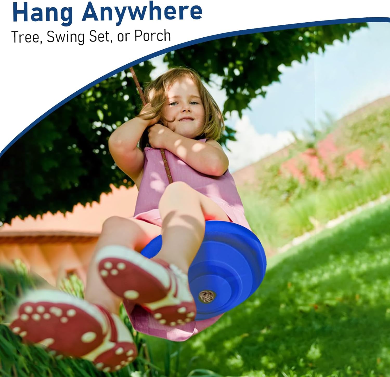 IFOYO 3-in-1 Convertible Kids Swing Seat +Tree Swing Disc, Backyard Play Set Suitable for Children Aged 3 to 10.