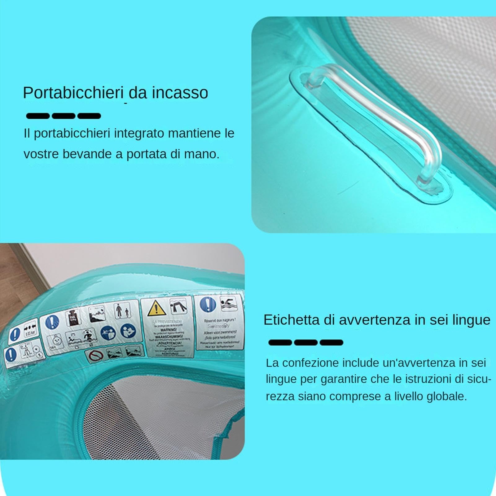 Flotador Piscina 2 Personas Tubo lounge flotante y plegable
