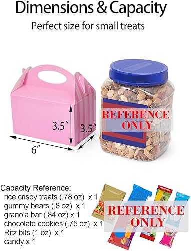 Miniatura 4 de P6FL12X - Cajas de recuerdo de fiesta de Happyhiram a rayas rosas y azules, 12 piezas para recuerdos de fiesta de revelación de género, cajas de