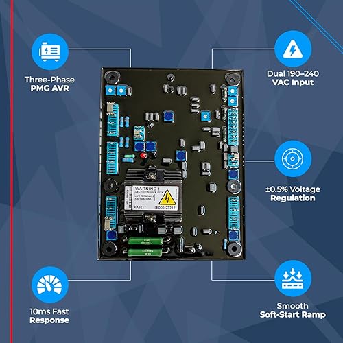 Miniatura 2 de MX321 AVR | Reemplazo genérico para regulador de voltaje automático Cummins MX321 para generador | 2 años de garantía!