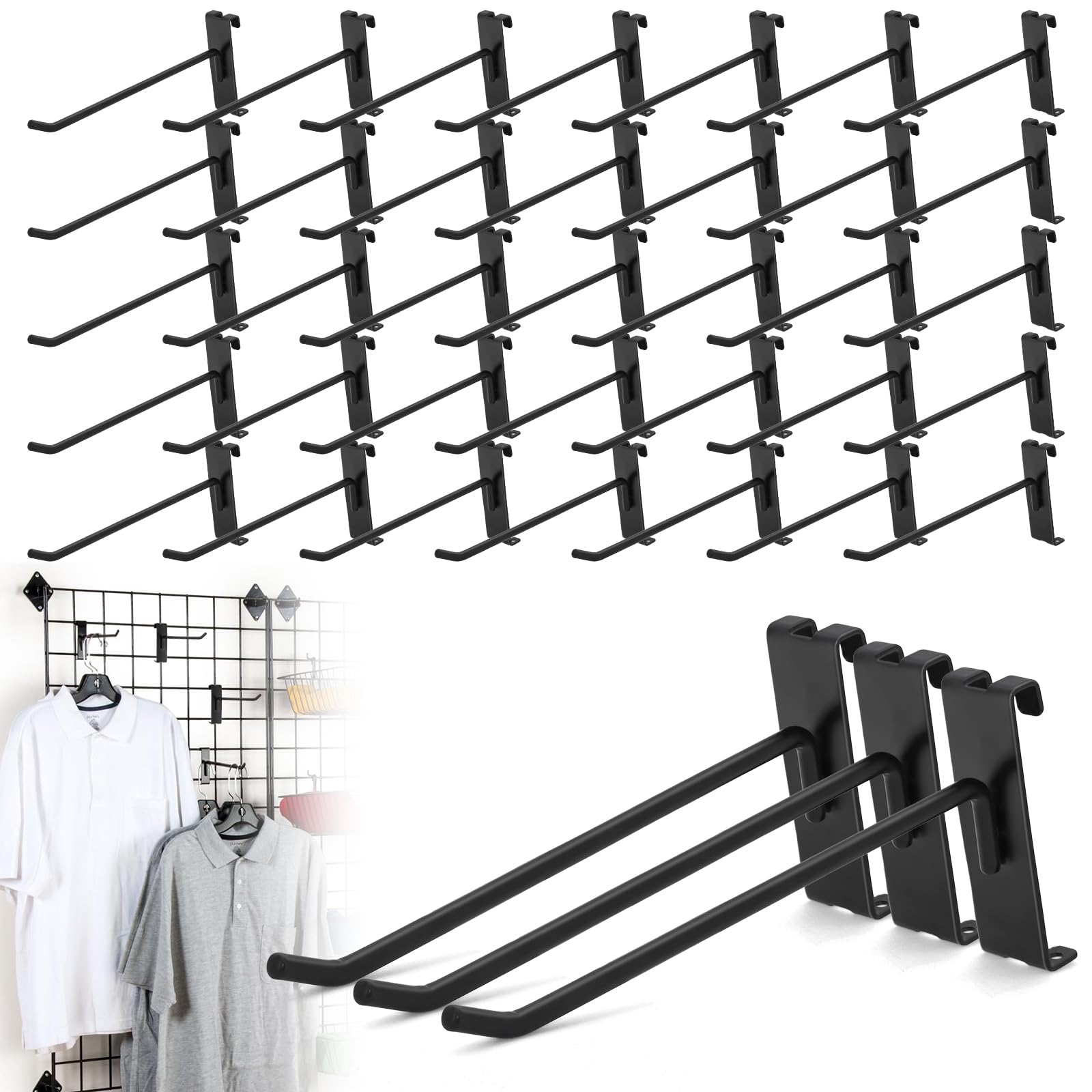 60 Pcs Gridwall Hooks, 8 Inch Grid Wall Hook Display