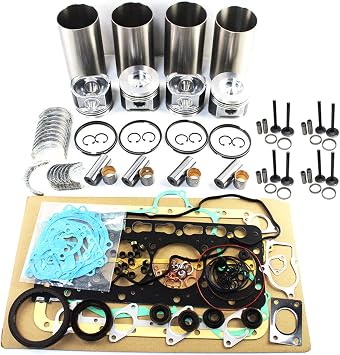 V3800 Overhaul Rebuild Kit Compatible with Kubota V3800 V3800DI-T V3800-T Engine M5-091 M5-111 M96s M108s M105S Tractor Piston 1J550-21112 Combustion Chamber 57mm