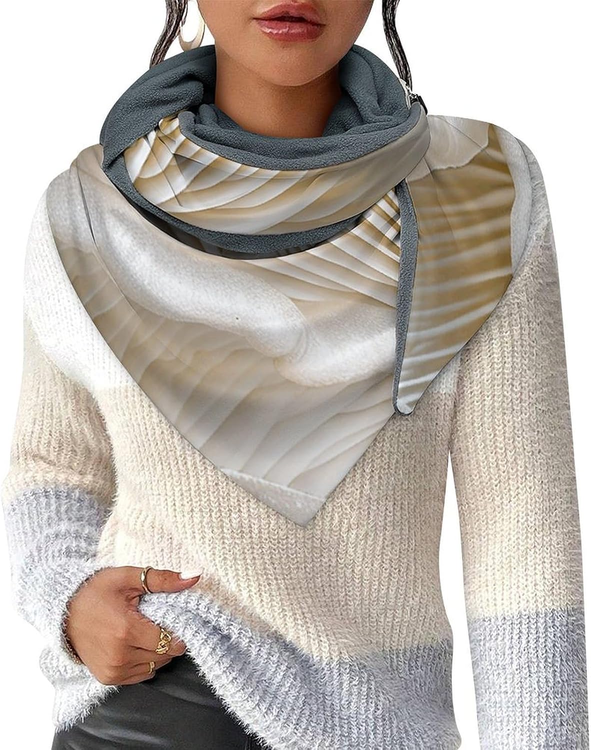 61"x27.6" Brushed Milk Silk Warm Scarf for Women Men - Soft Warm Winter Travel Shawl Wraps,Cute White Oyster Mushrooms Printed Christmas Scarves