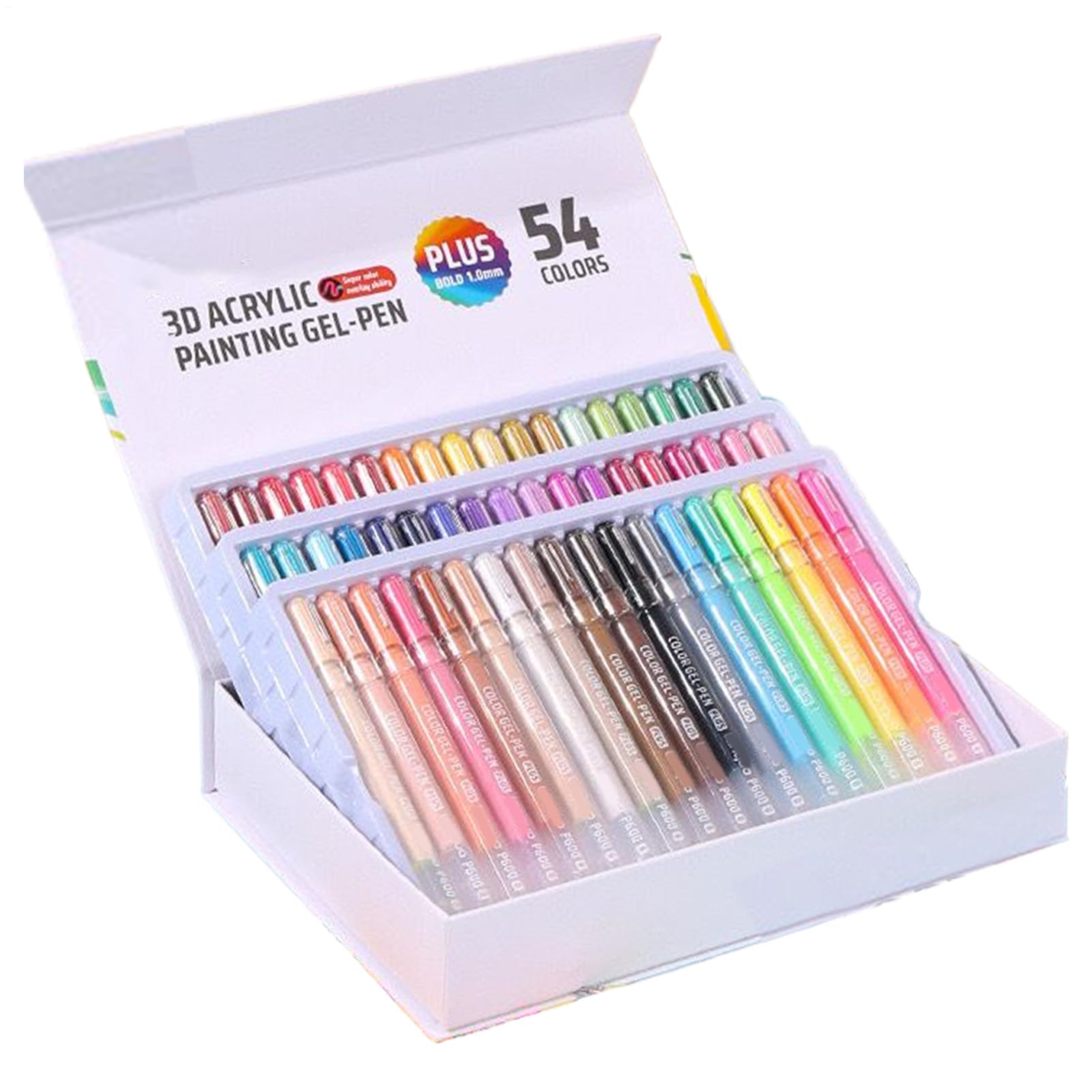 Markery akrylowe do kolorowania | 1,0 mm cienkopisy żelowe | 3D akrylowe długopisy żelowe - do papieru, kart, skał, szkła, tkaniny, drewna, scrapbookingu, kolorowania, pisania, pisania,