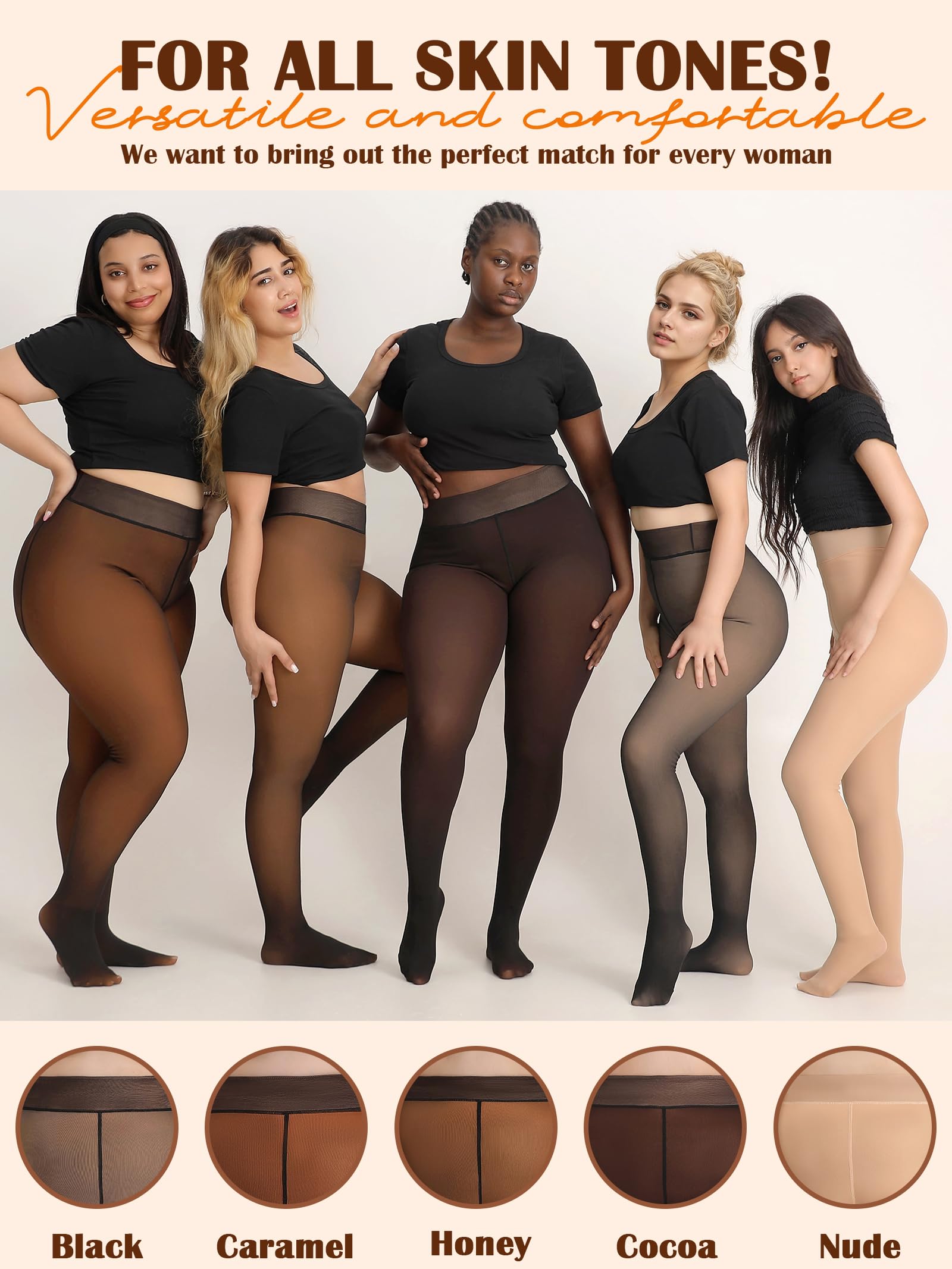 Collant da donna foderati in pile per taglie forti collant caldi traslucidi leggings termici trasparenti spessi per l'inverno