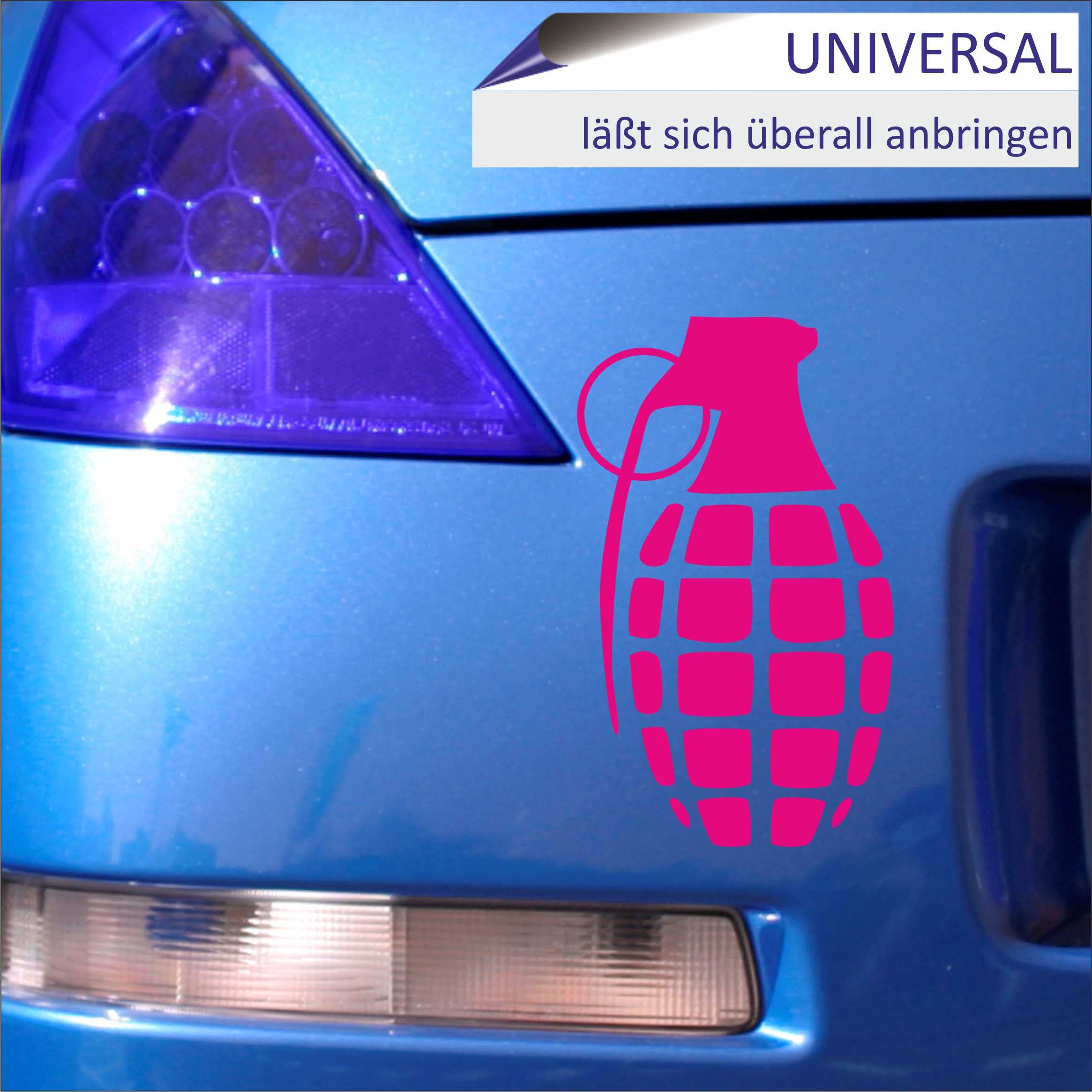 INDIGOS UG Adesivo Auto - Sticker - Auto - JDM - Die Cut - Grenade Decal Snowboard Glove Laptop Window Sticker - Pink - 86 mmx149 mm