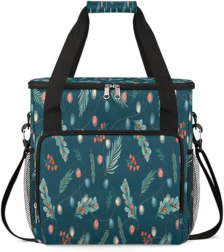 FengQuGou Bolsa de café de Navidad con guirnalda de piñas y piñas, bolsa de transporte de viaje, bolsa de almacenamiento compatible con Keurig