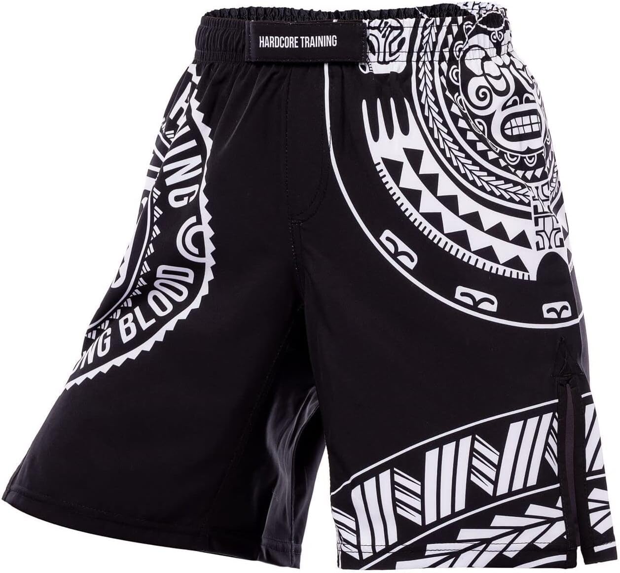 Kids Boxing Shorts Ta Moko Black MMA Boxing BJJ Fitness Running Workout Exercise Sport Clothing