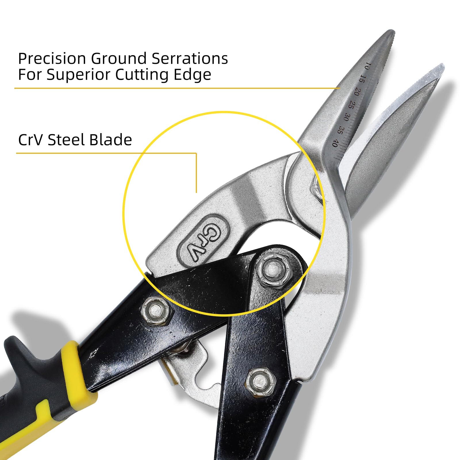 CCLIFE 3pcs ciseaux metaux Cr-Mo ciseaux a tole cissaille a metal tin snips 250mm de directement Gauche et Droite pour Découpe les profiles tôle pour plaque en acier inoxydable, fer, aluminium