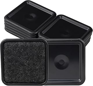 ZAORD 12 Pack Furniture Sliders, 1.9 Inch Square Felt Furniture Pads, Carpet Sliders for Tables, Sofas, Beds, Dressers, Recliners, Carpeted and Hard Floor Surfaces