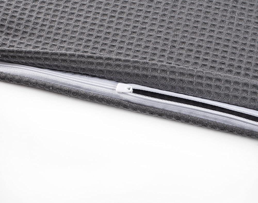 Waffelpiqué Kissenhülle • Kissenbezug • Sofakissen-Hülle • Dekokissen • 100% Baumwolle • Größe: 45 x 45 cm • Packungsgröße: 4er Pack • Farbe: Grau