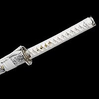 Vista 5 de Espada JIHPEN, Katana negra, espada samurái de espiga completa, afilada, hoja de acero de resorte con vaina negra - 41 pulgadas, variedad de estilos