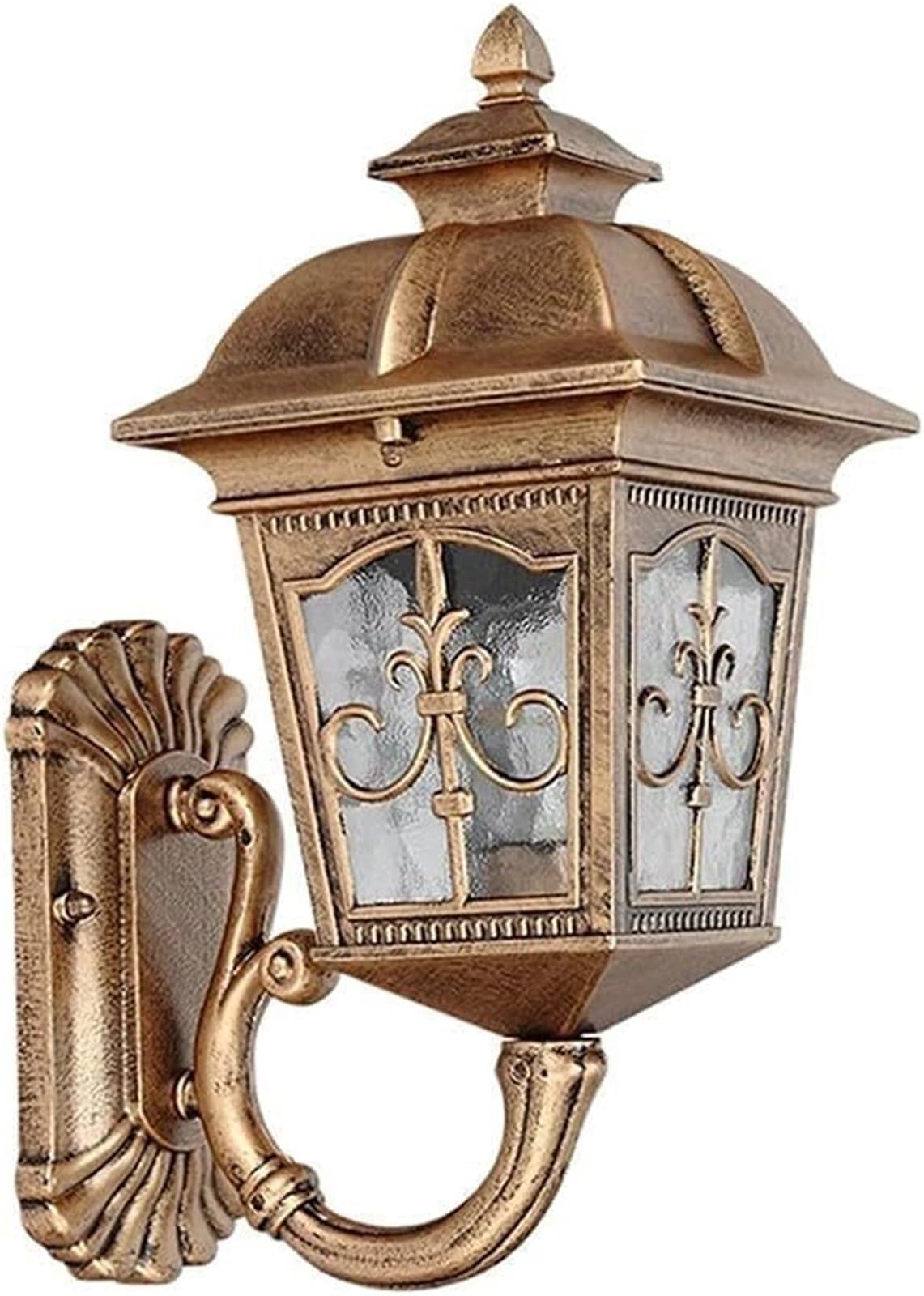 Applique murale d'extérieur lanterne étanche en aluminium bronze T-155 verre
