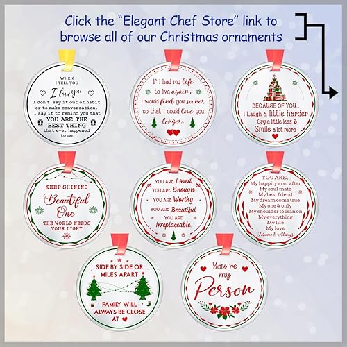 Miniatura 8 de Adorno de Navidad con texto en inglés "Thank You" - Regalo de compañero de trabajo, agradecimiento al trabajo, jubilación