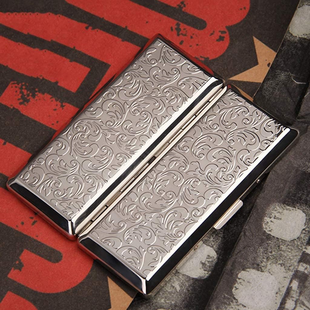 cigarette case vintage style Victorian Metal Holder for Regular, King and 100's Size Pocket Protective Security Wallet (ES100, Silver) : Health & Household and slim design keeps your cigarettes safe in style Classic Vintage Metal Cigarette Case/Storage