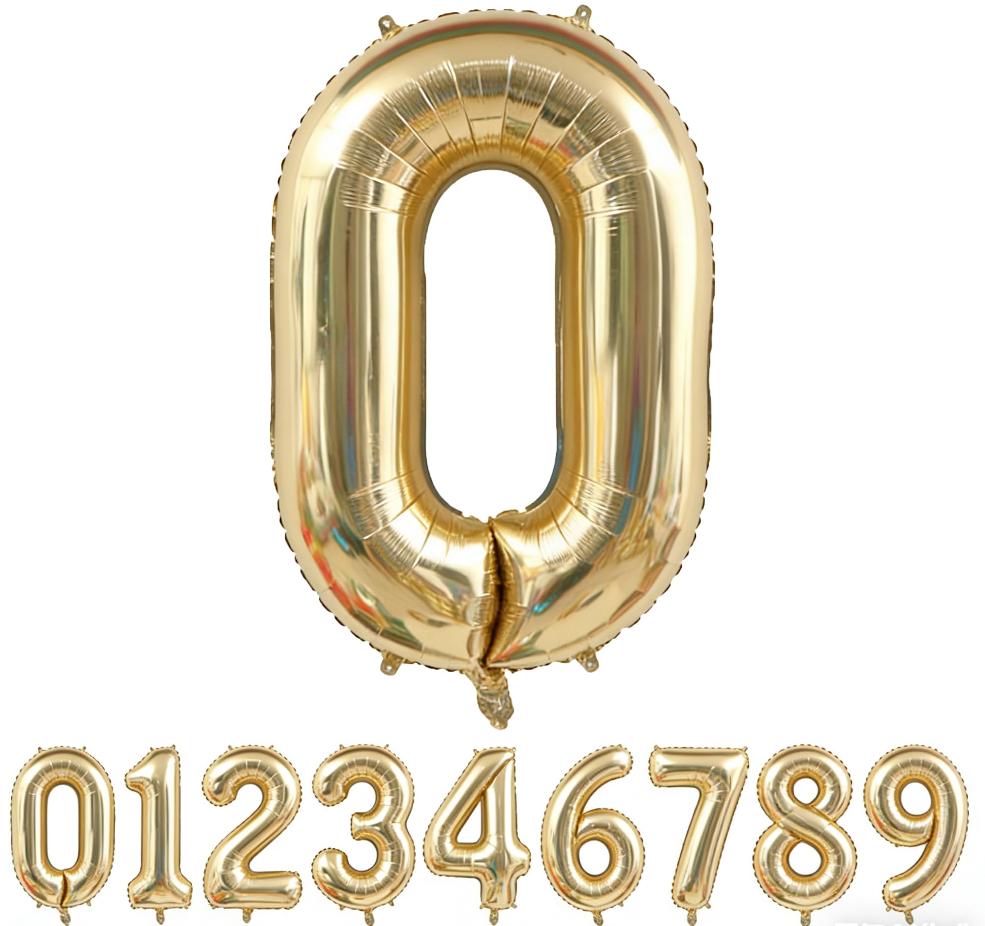 Light Gold Number 0 Foil Balloon 40IN Champagne Gold 0 Mylar Helium Balloon | Girls Boys 10th 20th 30th Birthday Giant Balloon Anniversary Events Party Decorations Supplies
