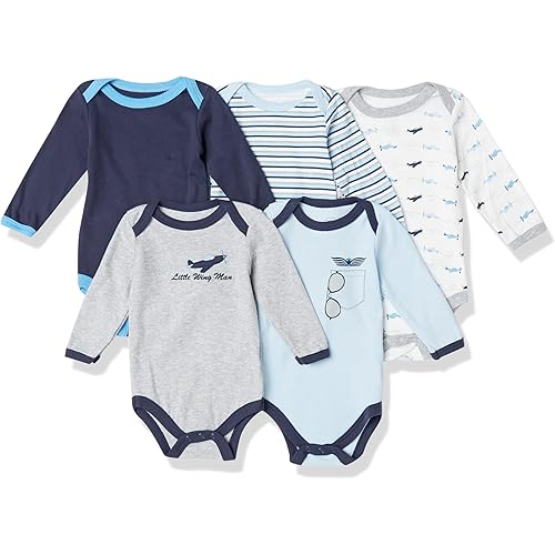 Luvable Friends unisex-baby Cotton Long-sleeve Bodysuits