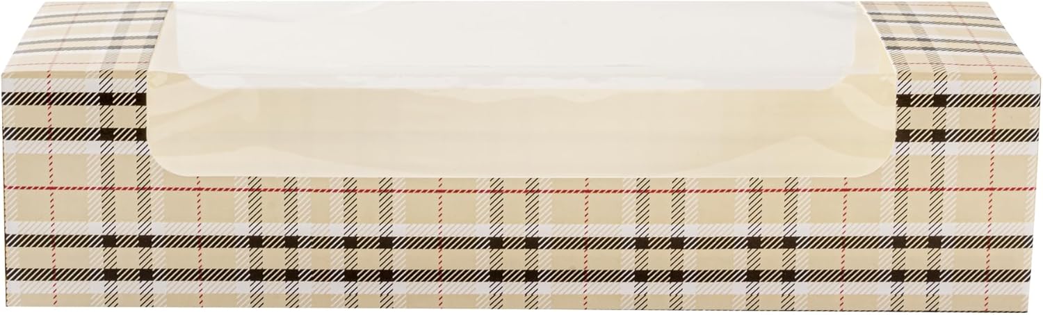 Pastry Tek 9.8 x 3.2 x 2.4インチ ペストリーボックス 使い捨てドーナツボックス 100個 クリアウィンドウ