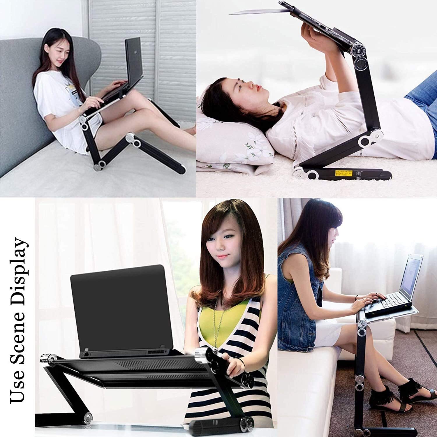 Scrivania Per Divano Scrivania Da Letto Pieghevole Per Laptop - Regolabile, Con Mouse Pad - Per Letto E Divano Scrivania Regolabile