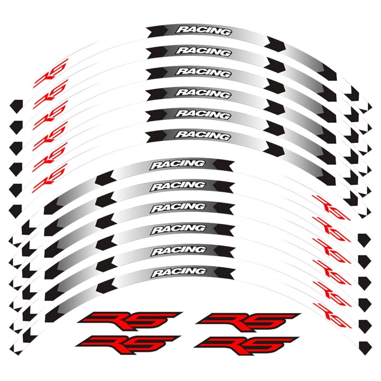 Motorcycle 17inch Wheel Sticker Decal Reflective Rim Bike Suitable for Aprilia RS125 Decorative(Color6)