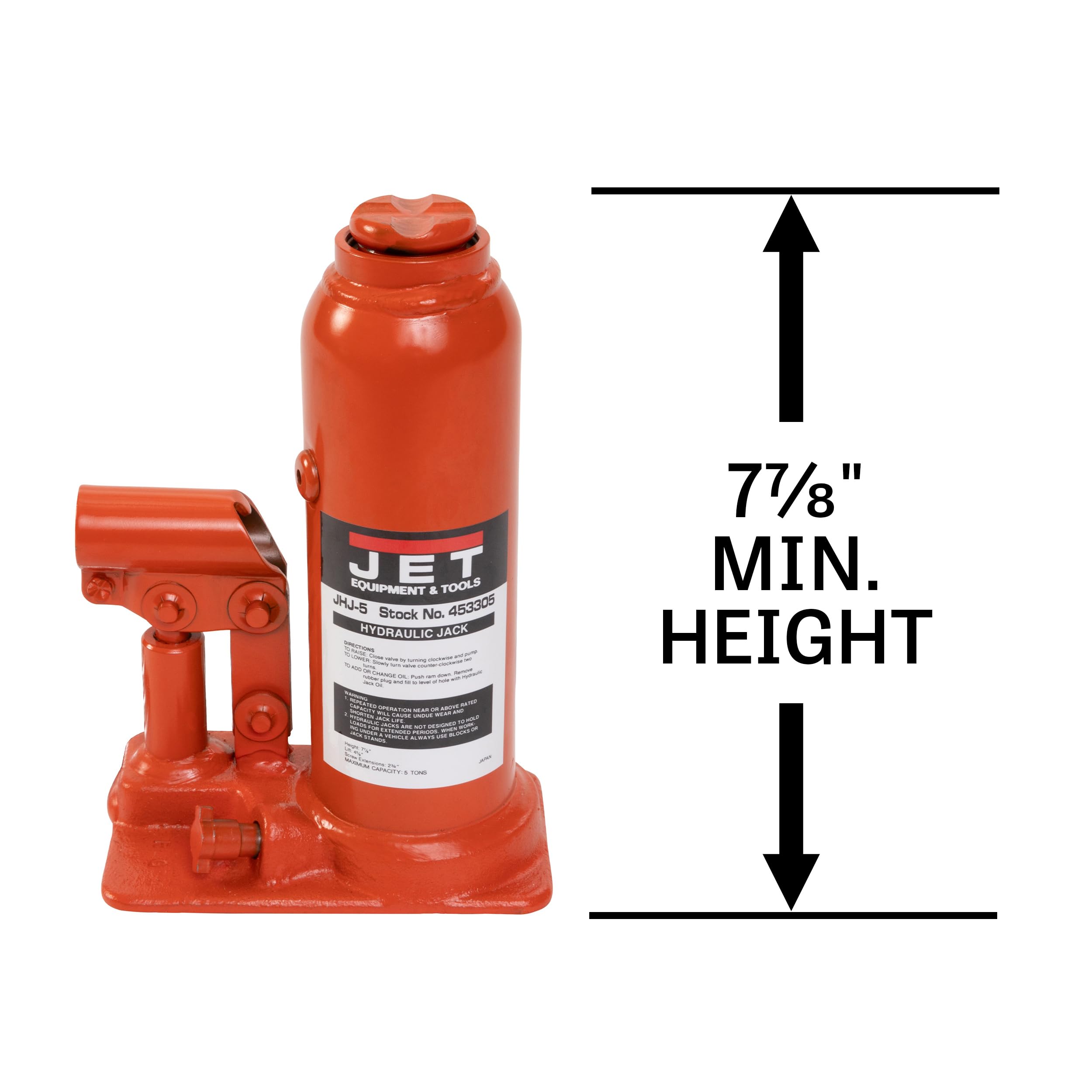 Amazon.com: JET 5-Ton Hydraulic Bottle Jack w/ Handle (JHJ-5