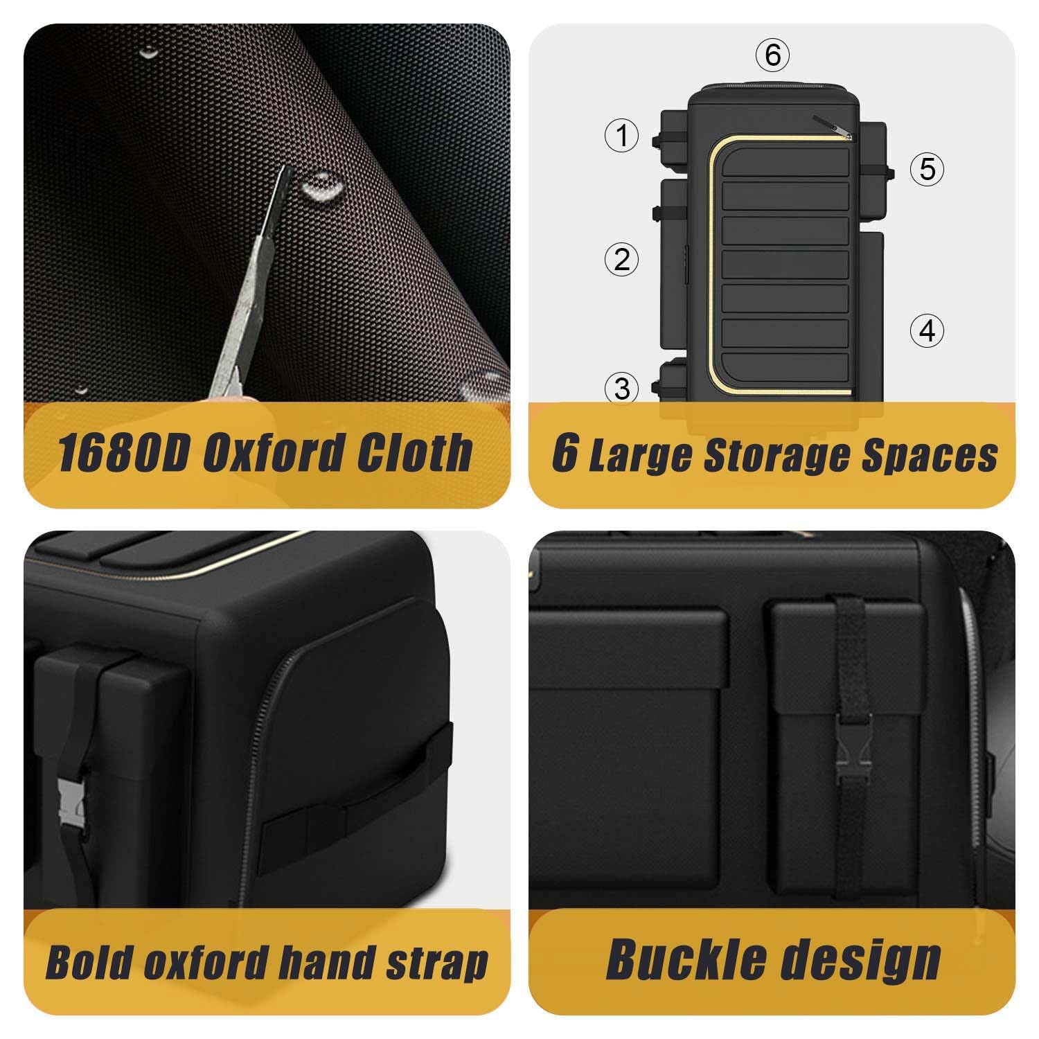 Organizador Maletero Coche para Mercedes Benz V Class V220d V250d V300d, Oxford Plegable y Duradera Maletero Organizador, Bolsas para Maletero de Coche Caja Maletero Coche con Tapa,B-40L