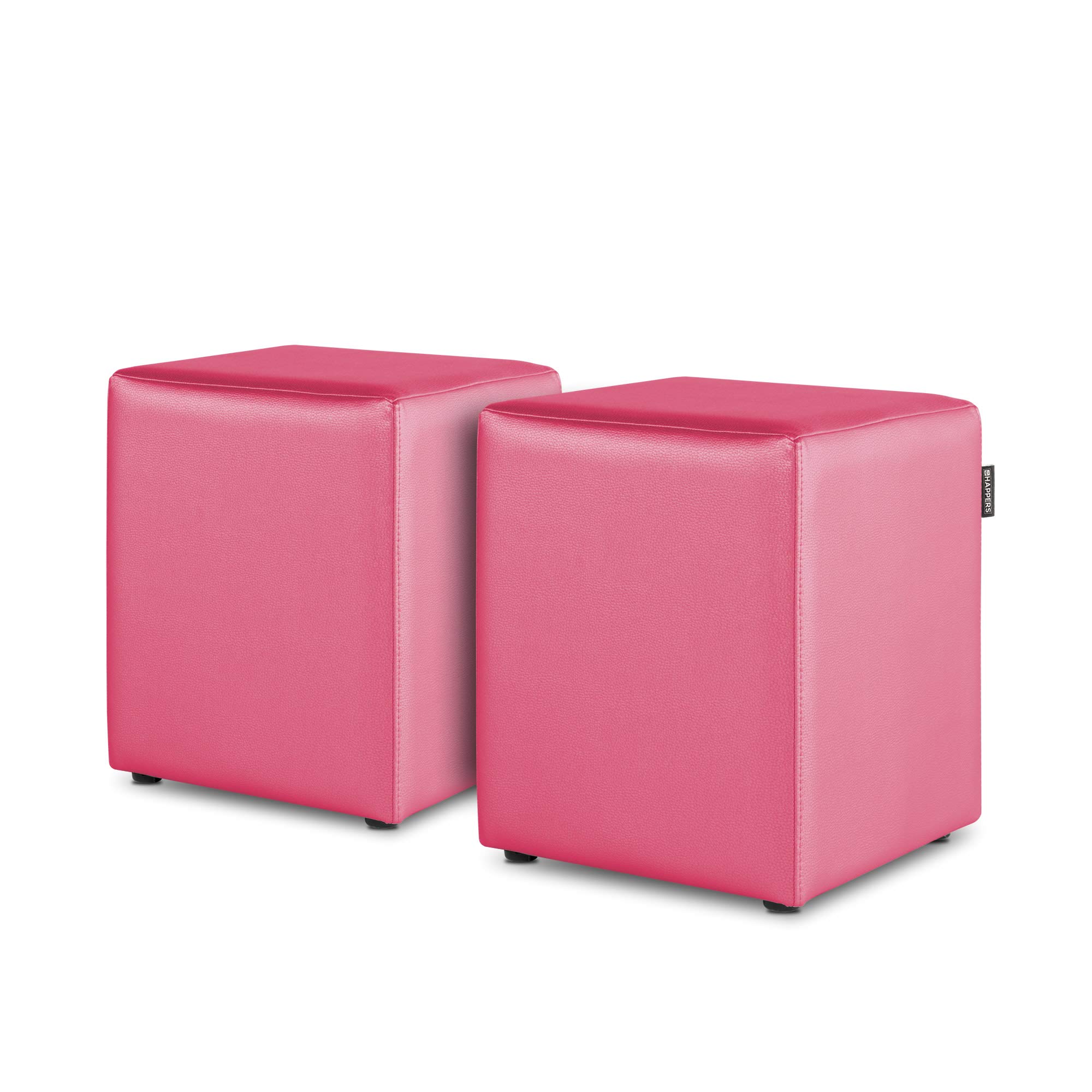 Pouf cube fuchsia pour chambre et salon pack de 2 Happers