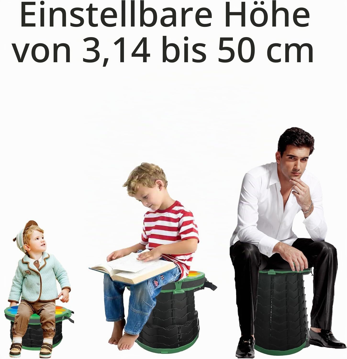 ALEVMOOM Faltbar Campingtoilette,Mobile Toilette mit Tragetasche und 7 Müllsäcke,Tragbare Camping Toiletten für Draußen Camping,Boot,Autofahrten,Strand