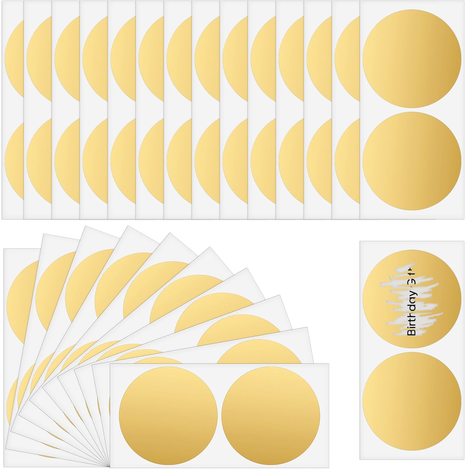 COMNICO Scratch Off Sticker Labels, 50 Pieces Scratch Off Labels 2 Inches Gold Scratch Off Stickers Round Self Adhesive Scratch Off Cards for DIY Reward Raffle Card Creating