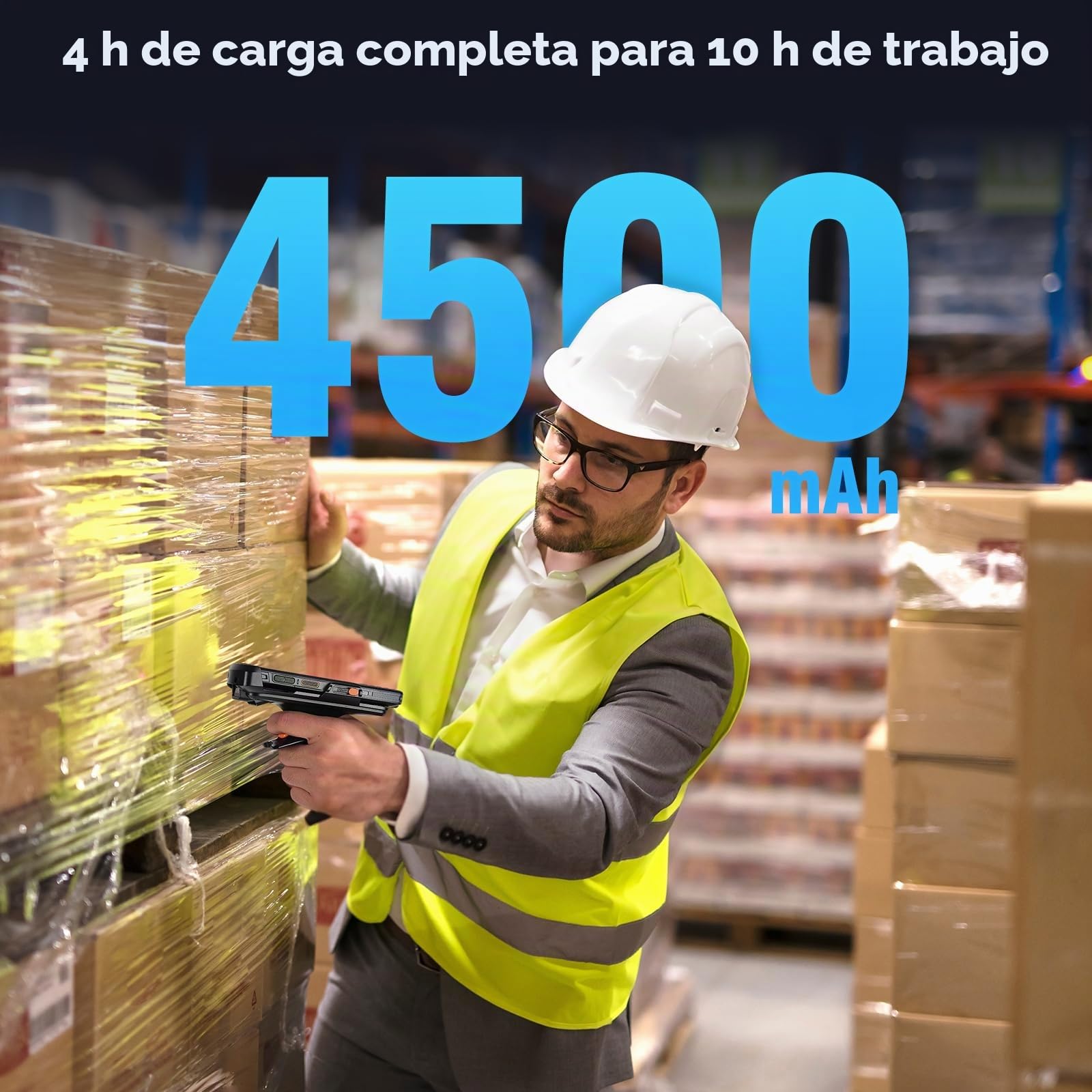 MUNBYN Escáner de Código de Barras Android 082Pro, Android 12, Equipado con Escáner HS7, PDA Portátil con 3GB+32GB, Robusto IP67 para Seguimiento de Inventario