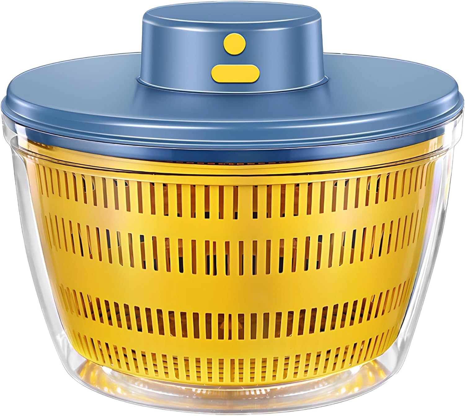 Electric Salad Spinner with USB Fast Charging, Rotating Fruit Cleaner and Vegetable Dehydrator, Transparent PET and Food-Safe ABS Materials, Home Kitchen Essential, Space-Saving Countertop Design